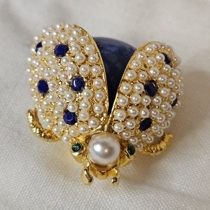 Vintage signed Hattie Carnegie lady bug brooch